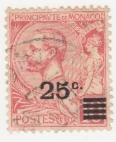 Малі Держави Європи Малые Государства Европы ^/--/^ Монако 1922  г. № 52 гашеная ^_^^^ Монако 1922 р. No 52 гашена - фото фото фото
