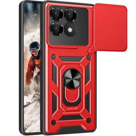 Чохли, бампера Чехлы, бампера ^/--/^ Чохол Fiji Camera Defence для Poco F /--/ 6 Pro бампер із захистом камери та підставкою Red ^_^^^ Чехол Fiji Camera Defence для Poco F /--/ 6 Pro бампер с защитой камеры и подставкой Red - фото фото фото