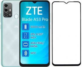 Чохли, бампера Чехлы, бампера ^/--/^ Захисне скло LUX для ZTE Blade A /--/ 53 Pro чорний Full Сover Full Glue 0,3 мм ^_^^^ Защитное стекло LUX для ZTE Blade A /--/ 53 Pro черный Full Сover Full Glue 0,3 мм - фото фото фото