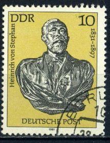 НДР, ФРН ГДР, ФРГ ^/--/^ ГДР. Генрих фон Штефан  (серия) 1981 г. ^_^^^ НДР. Особистості No 2 (серія) 1981 - фото фото фото