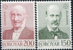 Скандинавія Скандинавия ^/--/^ Фареры Дания 1980 Европа CEPT личности Mi 53-54 MNH ^_^^^ Фарери Данія 1980 Європа CEPT особистості Mi 53-54 MNH - фото фото фото