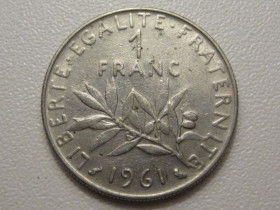 Франція Франция ^/--/^ Франция 1 франк 1961 года 37994 ^_^^^ Франція 1 франк 1961 року 37994 - фото фото фото
