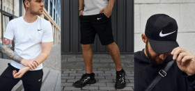 Шорти Шорты ^/--/^ Комплект Nike футболка белая + шорты + кепка Nike черная с сеткой (белое лого) ^_^^^ Комплект Nike футболка біла + шорти + кепка Nike чорна з сіткою (біле лого) - фото фото фото