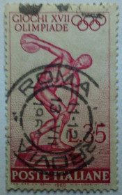 Італія, Ватикан Италия, Ватикан ^/--/^ Италия 1960 Олимпийские игры, 35 /--/ L, гашеная ^_^^^ Італія 1960 Олімпійські ігри, 35 /--/ L, гашена - фото фото фото