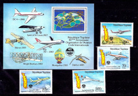 Транспорт Транспорт ^/--/^ Авиация . Того  1984 г MNH - блок + марки ^_^^^ 1984 MNH - блок + марки - фото фото фото