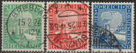 Веймарська республіка Веймарская республика ^/--/^ 1925 - Німеччина - 1000 років Рейнланда Mi.372-74 _2,40 € ^_^^^ 1925 - Германия - 1000 лет Рейнланда Mi.372-74 _2,40 € - фото фото фото