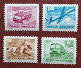 Транспорт Транспорт ^/--/^ Монголия 1973 г - почтовый транспорт,     негаш ^_^^^ Монголія 1973 - поштовий транспорт, негаш - фото фото фото