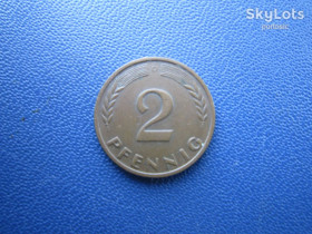НДР, ФРН ГДР, ФРГ ^/--/^ Монета 2 пфеніги Німеччина ФРН 1965 D ^_^^^ Монета 2 пфенниги Германия ФРГ 1965 D - фото фото фото