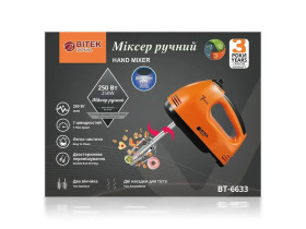 Міксери Миксеры ^/--/^ Ручний міксер 250 Вт 7 швидкостей для тіста BITEK BT-6633 ^_^^^ Ручной миксер 250 Вт 7 скоростей для теста BITEK BT-6633 - фото фото фото