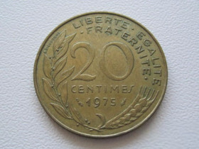 Франція Франция ^/--/^ Франция 20 сантимов 1975 года 24189 ^_^^^ Франція 20 сантимів 1975 24189 - фото фото фото