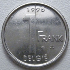 Бельгія Бельгия ^/--/^ Бельгія 1 франк 1995 року Belgie 42805 ^_^^^ Бельгия 1 франк 1995 года Belgie 42805 - фото фото фото