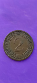 Веймарська республіка (-) Веймарская республика (-) ^/--/^ Mонета 2 пфенинга 1924 года Германия dt /--/ 859 ^_^^^ Mонета 2 пфенінга 1924 Німеччина dt /--/ 859 - фото фото фото