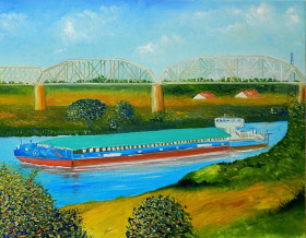 Картини, Гравюри, Живопис та Графіка Картины, Гравюры, Живопись и Графика ^/--/^ Картина &amp;quot;Баржа Нибулона-2&amp;quot;Вознесенск. Холст Масло 40*50 /--/ см. ^_^^^ Картина &amp;quot;Баржа Нібулона-2 &amp;quot;Вознесенськ. Холст Масло 40 * 50 см. - фото фото фото