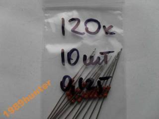 Резистори Резисторы ^/--/^ Резисторы 120 /--/ К 0,125 Вт (10 /--/ шт.) ^_^^^ Резистори 120 /--/ К 0,125 Вт (10 /--/ шт.) - фото фото фото
