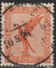 Веймарська республіка Веймарская республика ^/--/^ 1926 - Німеччина - Авіапошта - Орел - 50 Mi.381 _7,0 € _гаш ^_^^^ 1926 - Германия - Авиапочта - Орел - 50 Mi.381 _7,0 € _гаш - фото фото фото