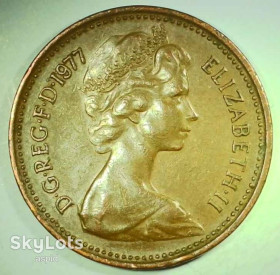 Інше Другое ^/--/^ Великобритания 1 новый пенни, 1977 ^_^^^ Велика Британія 1 новий пенні, 1977 - фото фото фото