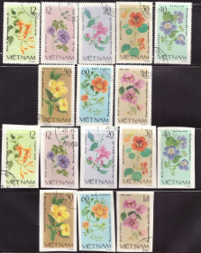 Флора Флора ^/--/^ Вьетнам. Цветы  (серия+ б/з серия) 1980 г. ^_^^^ В'єтнам. Квіти (серія) 1980 - фото фото фото