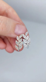 Сережки Серьги ^/--/^ Сережки срібні колоски, кульчики на англійській застібці, серьги серебро с камнями 925 ^_^^^ Серьги серебряные колоски, шарики на английской застежке, серьги серебро с камнями 925 - фото фото фото