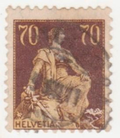 Швейцарія Швейцария ^/--/^ Швейцария 1908  г. № 104 гашеная ^_^^^ Швейцарія 1908 р. No 104 гашена - фото фото фото
