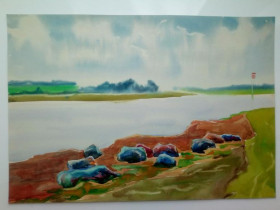 Інше Другое ^/--/^ КАРТИНА 40 см x 27,5 см. Акварель, бумага, авторская живопись. ^_^^^ КАРТИНА 40 см x 27,5 см. Акварель, папір, авторський живопис. - фото фото фото