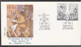 Європа Европа ^/--/^ Ватикан 1977 ИСКУССТВО ЖИВОПИСЬ ФРЕСКИ ДЖОРДЖИО ВАСАРИ ПАПА РИМСКИЙ ГРЕГОРИО XI КПД Mi.701-702 ^_^^^ 1977 МИСТЕЦТВО ЖИВОПИС ФРЕСКИ ДЖОРДЖІО ВАСАРІ ПАПА РИМСЬКИЙ ГРЕГОРІО XI ККД Mi.701-702 - фото фото фото