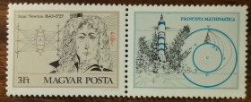 Угорщина Венгрия ^/--/^ Венгрия 250 лет со дня смерти Исаака Ньютона, 1643-1727 гг.1977 ^_^^^ Угорщина 250 років з дня смерті Ісаака Ньютона, 1643-1727 рр. - фото фото фото