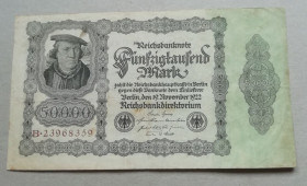 Німеччина Германия ^/--/^ Німеччина Германия 50000 марок 1922 ^_^^^ Германия Германия — 50000 марок 1922 - фото фото фото