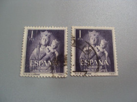 Іспанія Испания ^/--/^ марки Испания 1954 год святой Марии лот 2 шт гаш №2339 ^_^^^ Іспанія 1954 рік святий Марії лот 2 шт гаш No 2339 - фото фото фото
