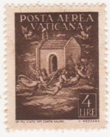 Італія, Ватикан Италия, Ватикан ^/--/^ Италия Ватикан   1947  г. №  141 ** ^_^^^ Італія Ватикан 1947 р. No 141 - фото фото фото