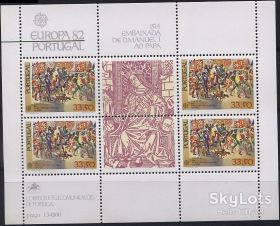 Португалія Португалия ^/--/^ Португалия 1982 Европа СЕРТ Mi блок 35 MNH ^_^^^ 1982 — Європа серт Mi блок 35 MNH - фото фото фото