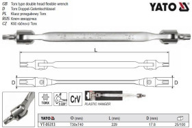 Ключі Ключи ^/--/^ Ключ TORX 2-сторонний на шарнирах Т /--/ 30 /--/ хТ /--/ 40 L /--/ 229 мм YATO YT-05313 ^_^^^ Ключ TORX 2-сторонній на шарнірах Т /--/ 30 /--/ хТ /--/ 40 L /--/ 229 мм YATO Польща YT-05313 - фото фото фото