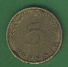 НДР, ФРН ГДР, ФРГ ^/--/^ ФРГ 5 пфеннигов 1950 г. G ^_^^^ ФРН 5 пфенігів 1950 р. G - фото фото фото