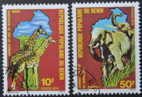 Інше Другое ^/--/^ Бенин Фауна Жираф Слон 1979 ^_^^^ Бенін Фауна Жираф Слон 1979 - фото фото фото