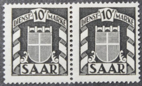 Інше Другое ^/--/^ Германия Саар Служебные марки Michel №38 Сцепка 1949 ^_^^^ Німеччина Саар Службові марки Michel No /--/ 38 Зчіпка 1949 - фото фото фото