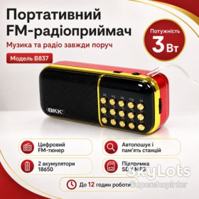 Радіоприймачі Радиоприемники ^/--/^ Портативный FM-радиоприемник колонка с цифровым тюнером BKK USB/MP /--/ 3 B /--/ 851 ^_^^^ Портативний FM-радіоприймач колонка з цифровим тюнером BKK USB/MP /--/ 3 B /--/ 851 - фото фото фото