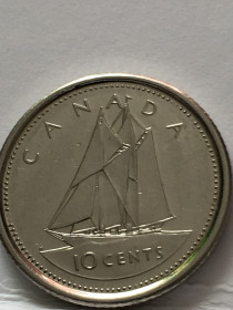 Канада Канада ^/--/^ Канада 10 центів, 2001 р. 50 років правління королеви Єлизавети II. ^_^^^ Канада 10 центов, 2001 г. 50 лет правления королевы Елизаветы II. - фото фото фото
