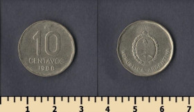 Аргентина Аргентина ^/--/^ АРГЕНТИНА 10 СЕНТАВО 1988 ^_^^^ Аргентина 10 вересня 1988 - фото фото фото