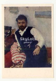 СРСР СССР ^/--/^ СССР 1974 открытка Живопись Серов Портрет Коровина з. 1469 ^_^^^ СРСР 1974 листівка Живопис Сєров Портрет Коровина з. 1469 - фото фото фото