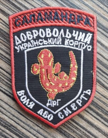 Інше Другое ^/--/^ Шеврон Добровольчий український корпус ДрГ Саламандра № 1099 ^_^^^ Шеврон Добровольческий украинский корпус ДрГ Саламандра No 1099 - фото фото фото