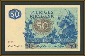 Скандинавія Скандинавия ^/--/^ Швеция 50 крон 1984 P-53  (53 /--/ d.2) UNC ^_^^^ Швеція 50 крон 1984 P-53 (53 /--/ d.2) UNC - фото фото фото