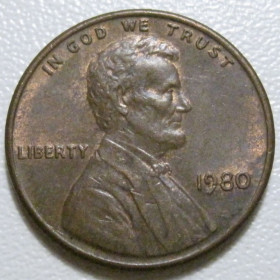 Обігові Обиходные ^/--/^ США 1 цент 1980 року #40073 ^_^^^ США 1 цент 1980 года #40073 - фото фото фото