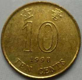 Інші країни Другие страны ^/--/^ Гон Конг 10 центов 1998 флора ^_^^^ Гон Конг 10 центів 1998 флора - фото фото фото