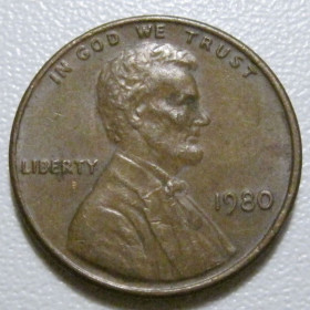 Обігові Обиходные ^/--/^ США 1 цент 1980 року #40080 ^_^^^ США 1 цент 1980 года #40080 - фото фото фото