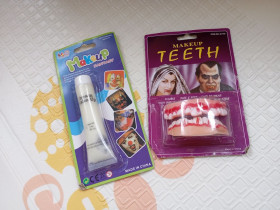 Інший одяг Другая одежда ^/--/^ Багаторазова щелепа Makeup teeth криві зуби + флурисцентна фарба на хелоун ^_^^^ Многократная челюсть Makeup teeth кривые зубы + флурисцентная краска на хелоун - фото фото фото