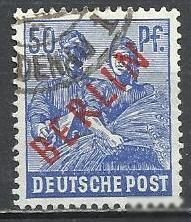 НДР, ФРН ГДР, ФРГ ^/--/^ Берлин Западный 1949 надпечатка 1 /--/ м.гаш. ^_^^^ Берлін Західний 1949 наддрук 1 /--/ м.гаш. - фото фото фото