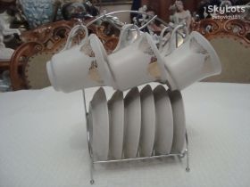 Кухонне начиння, посуд, столове срібло Кухонная утварь, посуда, столовое серебро ^/--/^ Кофейный Набор на Подставке Фарфор СССР Полонне №557 ^_^^^ Кавовий Набір на Підставці Фарфор СРСР Полонне No /--/ 557 - фото фото фото