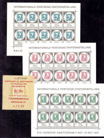 Балтійські країни Балтийские страны ^/--/^ EU  Нидерланды  1967 г MNH  - 3  м/л + билет ^_^^^ EU Нідерланди 1967 MNH - 3 м/л + квиток - фото фото фото