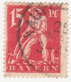 Веймарська республіка Веймарская республика ^/--/^ Германия        (Бавария) 1920 г. № 181 гашеная ^_^^^ Німеччина (Баварія) 1920 р. No 181 гашена - фото фото фото