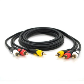 Адаптери Адаптеры ^/--/^ Кабель Audio-Video 3 /--/ хRCA (папа)  3 /--/ хRCA (папа), GOLD connector, CU, круглый, черный, 5,0 м, (Пакет) П ^_^^^ Кабель Audio-Video 3 /--/ хRCA (папа) 3 /--/ хRCA (папа), GOLD connector, CU, круглий, чорний, 5,0 м, (Пакет) П - фото фото фото