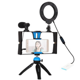 Акумулятори Аккумуляторы ^/--/^ Комплект блогера Puluz PKT /--/ 3025 /--/ L 4 /--/ в /--/ 1 (кільцеве світло, кріплення, тримач для телефону, мікрофон) ^_^^^ Комплект блогера Puluz PKT /--/ 3025 /--/ L 4 /--/ в /--/ 1 (кольцевой свет, крепление, держатель для телефона, микрофон) - фото фото фото